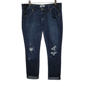 Paige Maternity Jimmy Jimmy Distressed Skinny Jeans size 26 Elastic Side Panels